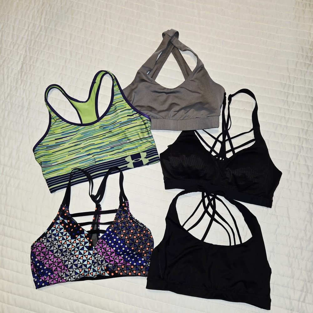 Under Armour & VS Sport Women's Sports Bra Lot Of 5   Sz Small